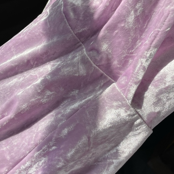 Women’s Lavender Crushed Velvet Wrap Dress. Size XS - Picture 3 of 4